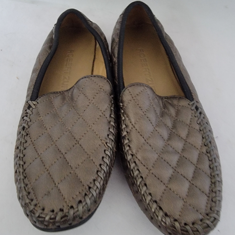 Robert Zur Quilted Leather Flats Size 6.5